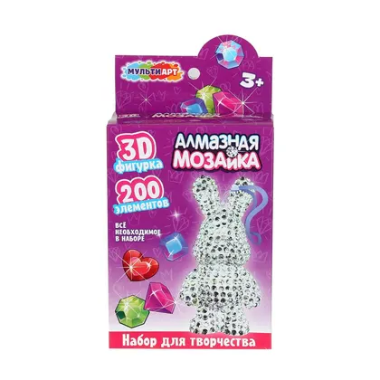 Фигурка-брелок с алмазной мозаикой «Зайчик», Мульти Арт