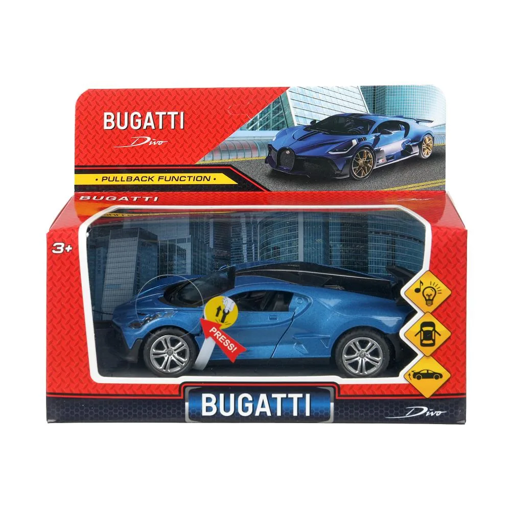 Модель металлическая Bugatti Divo 14,9 см, инерционная, двери, спойлер, свет и звук, Технопарк