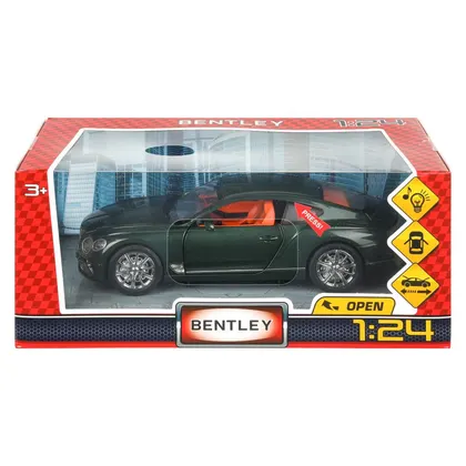 Машинка металлическая Bentley купе, 20 см, свет, звук, инерционная, открываются двери