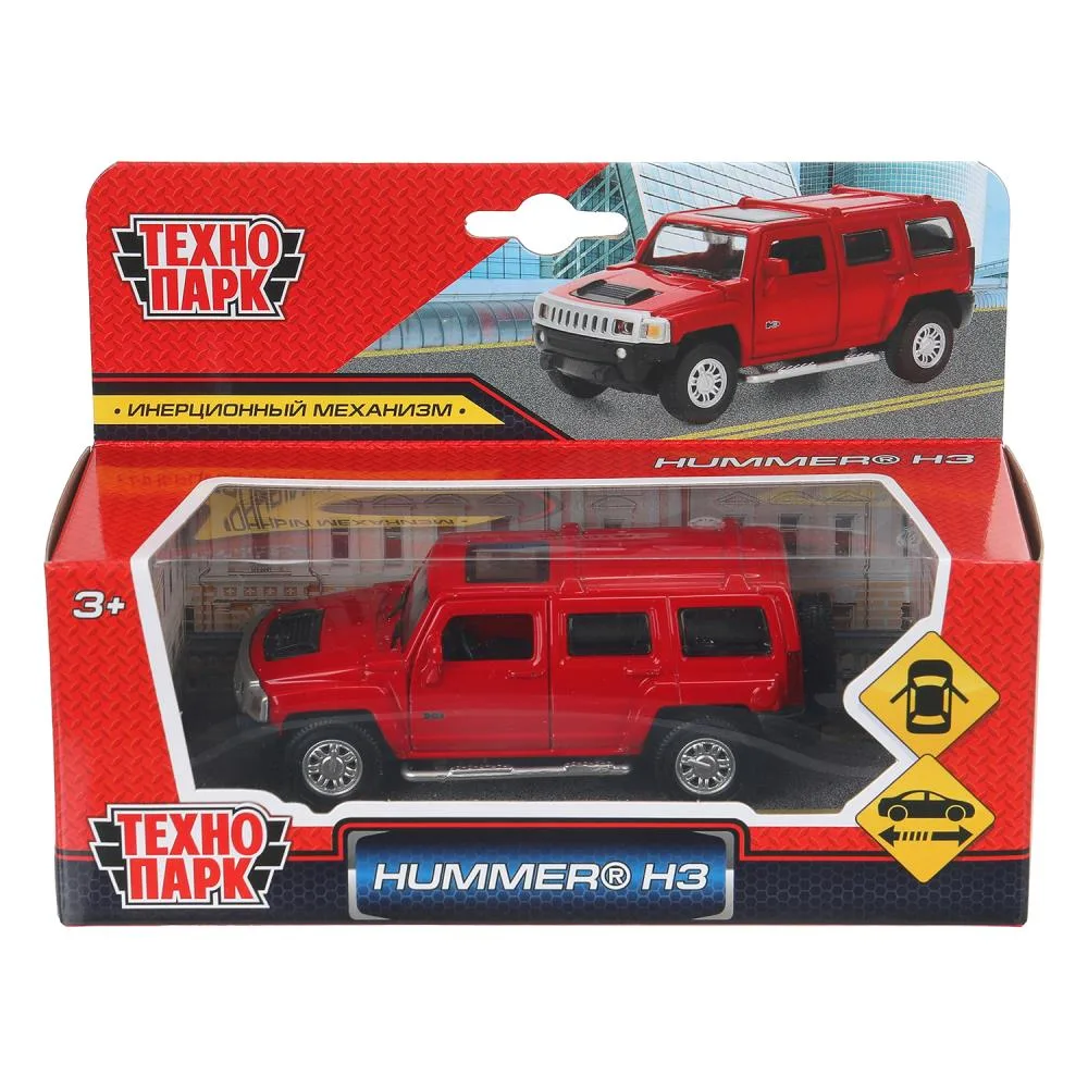 Машинка металлическая Hummer H3 Технопарк, 11,5 см, открываются двери, инерционная