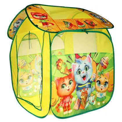 Палатка детская игровая «Коты», 83×80×105 см, в сумке, Играем вместе