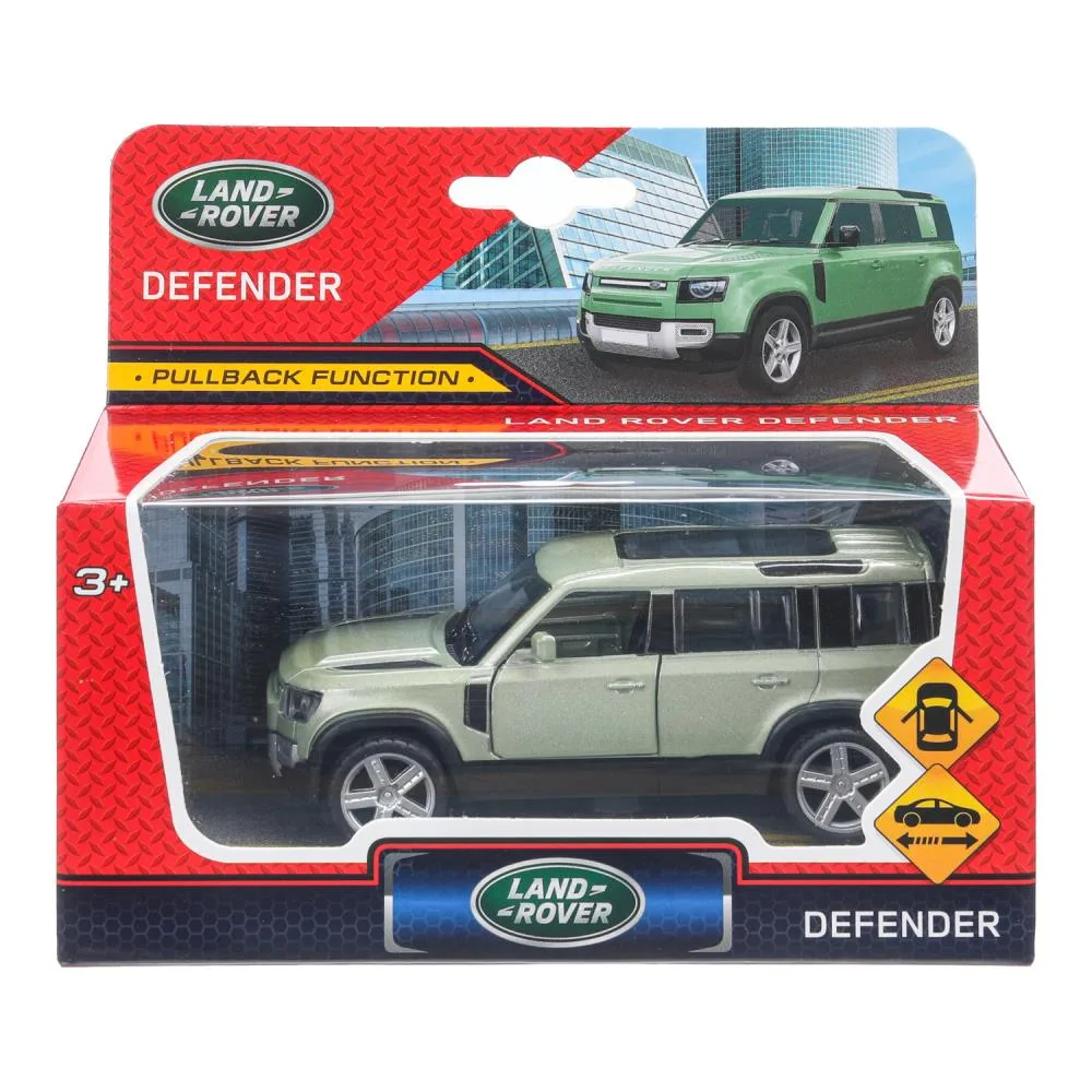 Машинка металлическая Land Rover Defender, 11 см, открываются двери, инерционная, зеленая