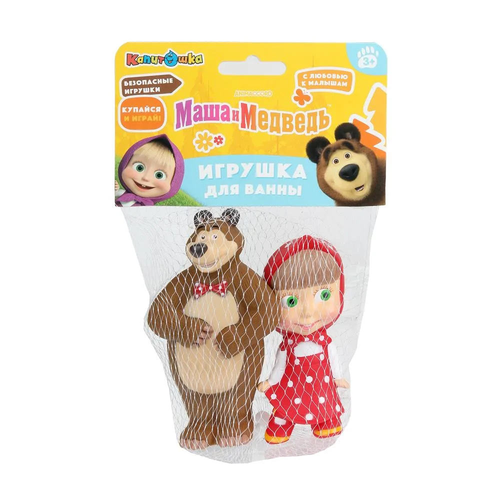 Игрушки для ванны «Маша и Медведь», 2 шт., пищалки, Капитошка