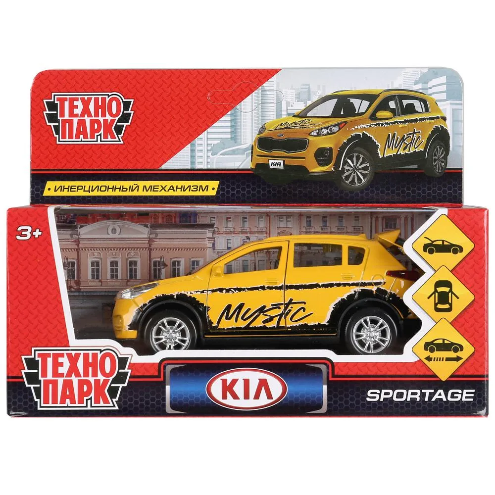Машинка металлическая Kia Sportage «Спорт», 12 см, инерционная, открываются двери и багажник, Технопарк
