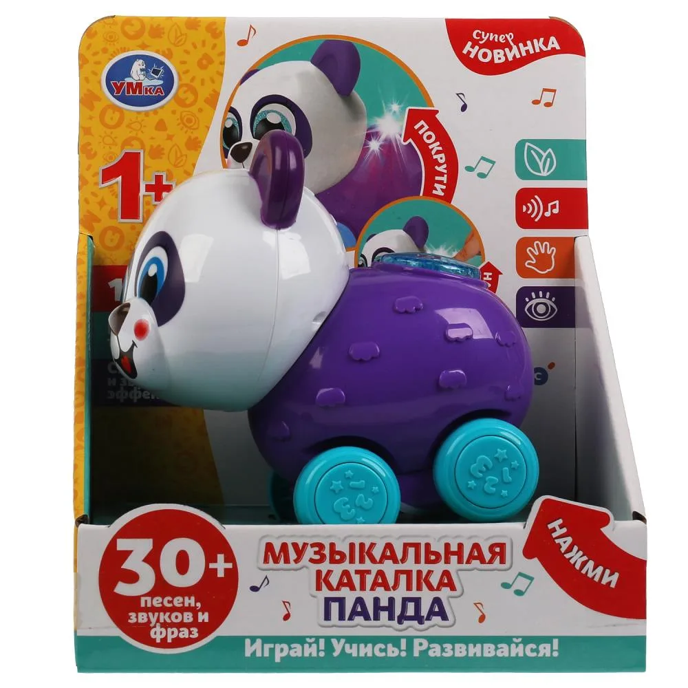 Каталка музыкальная «Панда» Коте ТВ, 30 песен, звуков и фраз, свет, Умка