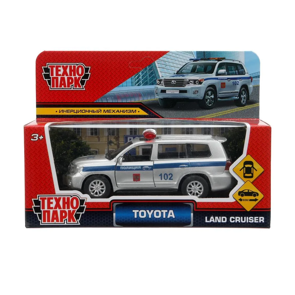 Машинка металлическая Toyota Land Cruiser «Полиция», инерционная, 12,5 см, Технопарк