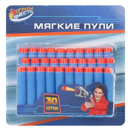 Пули мягкие для бластеров, 30 шт., синие, Играем вместе