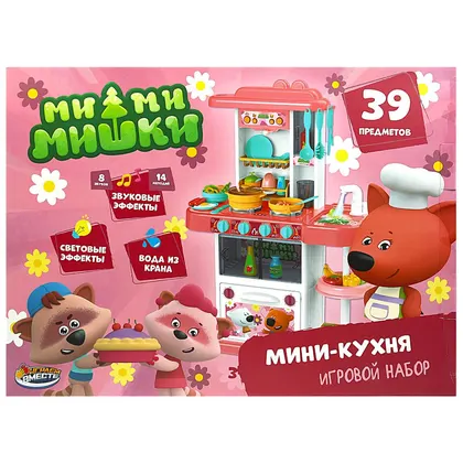 Кухня игровая «Ми-ми-мишки» со светом, звуком и водой, 72 см, Играем вместе