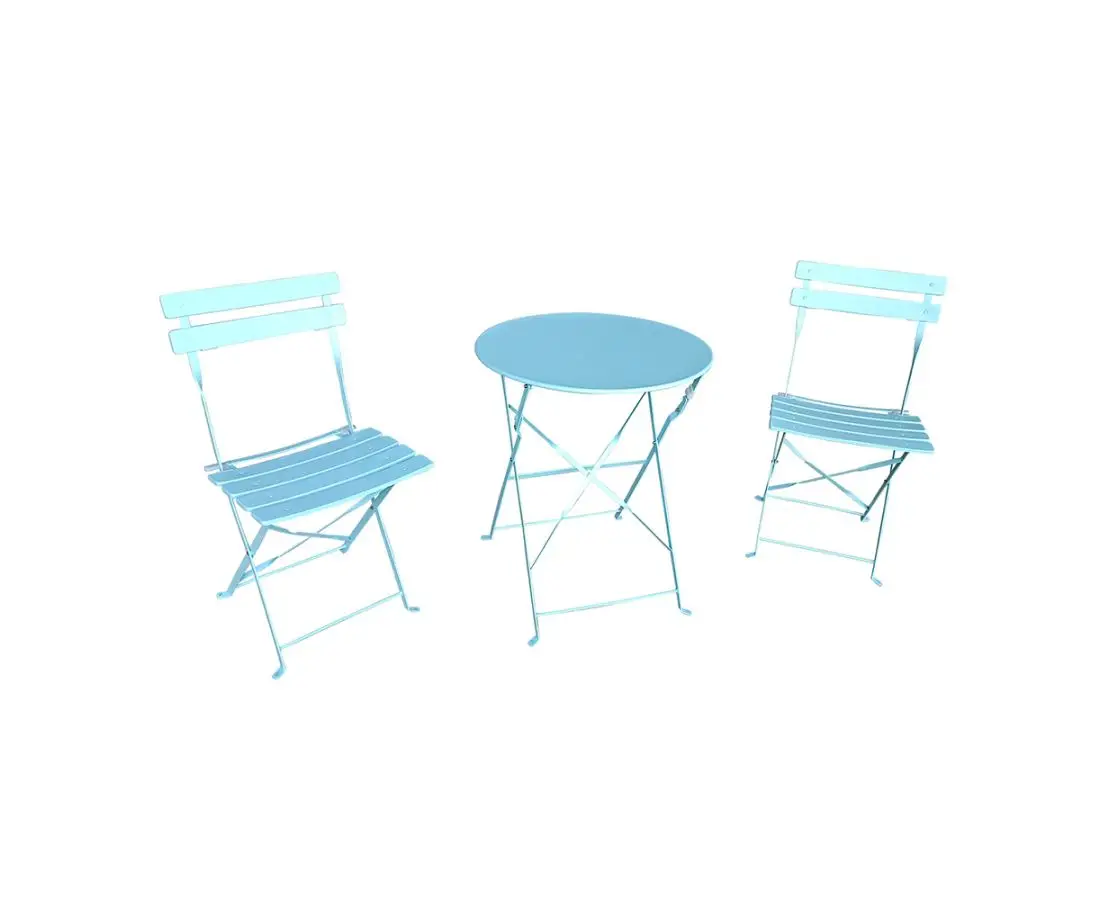 Стол металлический с двумя стульями 1700.052B синий