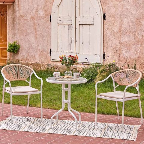 Стол с двумя стульями LST016 белый — фото 2