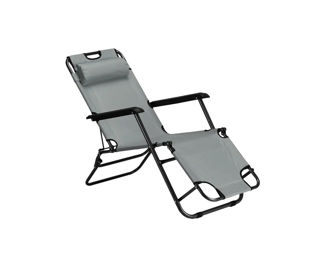 Стул складной из ткани Оксфорд - серый — фото 1