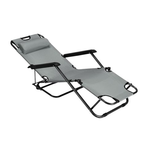 Стул складной из ткани Оксфорд - серый — фото 2