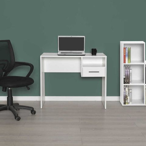 Стол офисный CMS-105-BB-1 (белый) 90х52х75 — фото 2