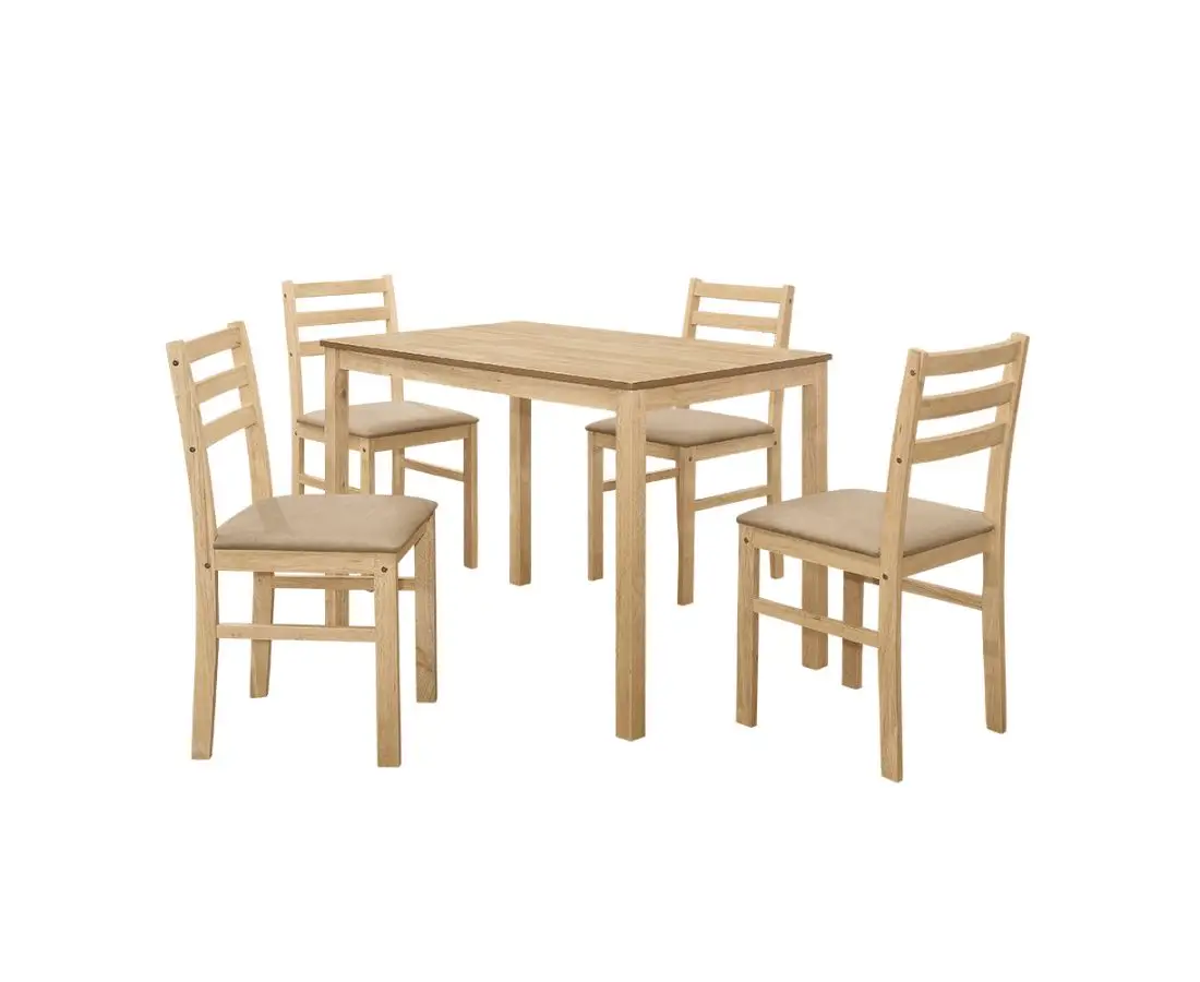 Стол для гостиной с 4 стульями SEATTLE (Натуральный) цвет дерева — фото 1