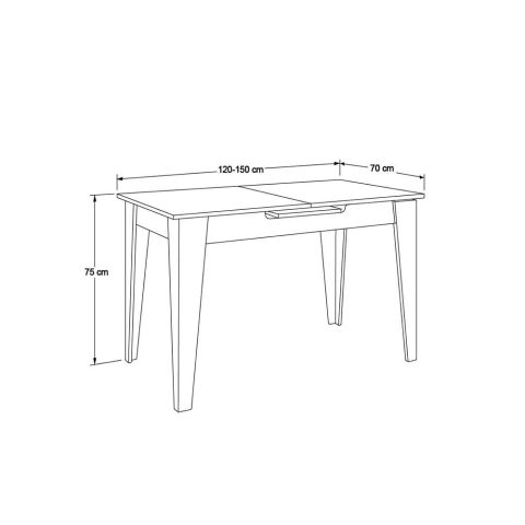 Стол кухонный раздвижной ММС-706-ФФ-1 120-150/75/70 — фото 3