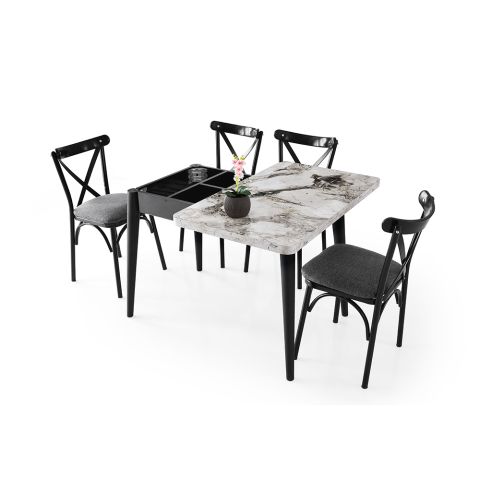 Стол складной DO-1281 (EFES-BLACK) 100+20/60+40/75 — фото 4