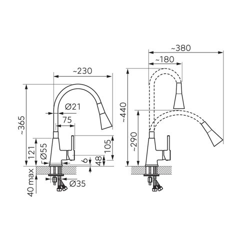 Смеситель кухонный ZUMBA II BZA42P — фото 2