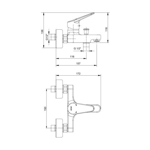Смеситель для ванной комнаты Spylos 102102494EX — фото 2