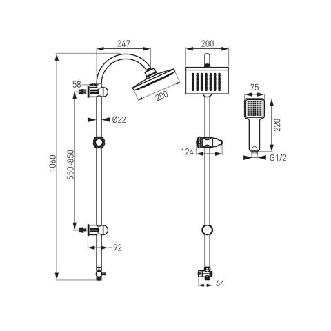 Душевая система Squerto NP22 — фото 3
