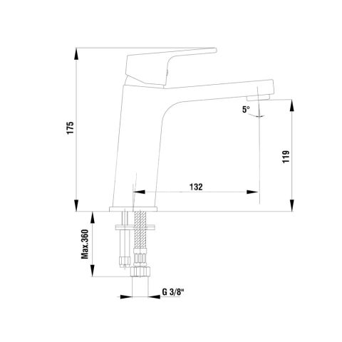 Смеситель для полотенец 102108989C1GE1 черный матовый TIERA — фото 2