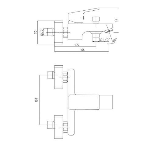 Смеситель для ванной Tiera 102102469 — фото 2